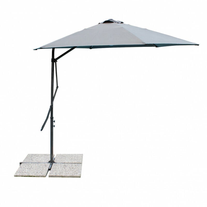 foto del prodotto ombrellone da giardino zenith decentrato 2,5x2,5 m in acciaio grigio