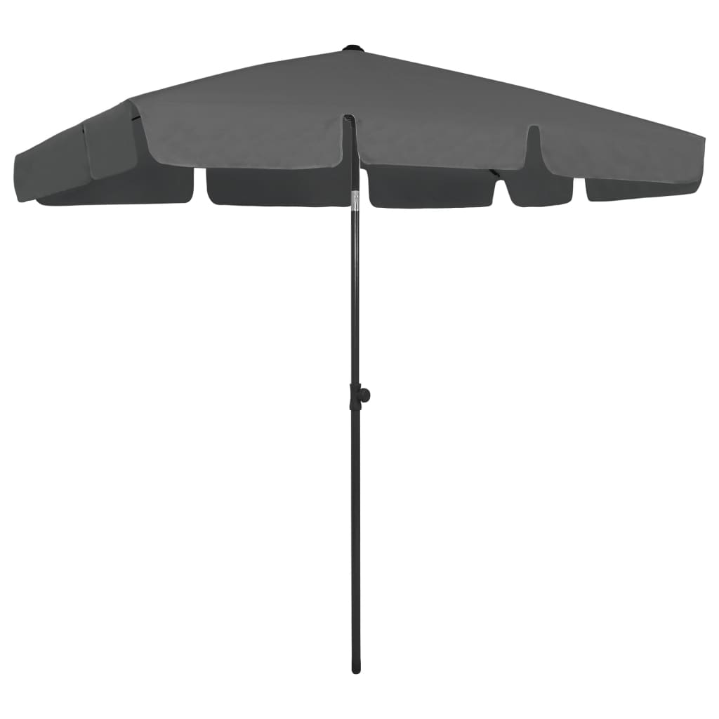 foto del prodotto ombrellone da mare 200 x 125 cm poliestere anti uv antracite 02 0008373