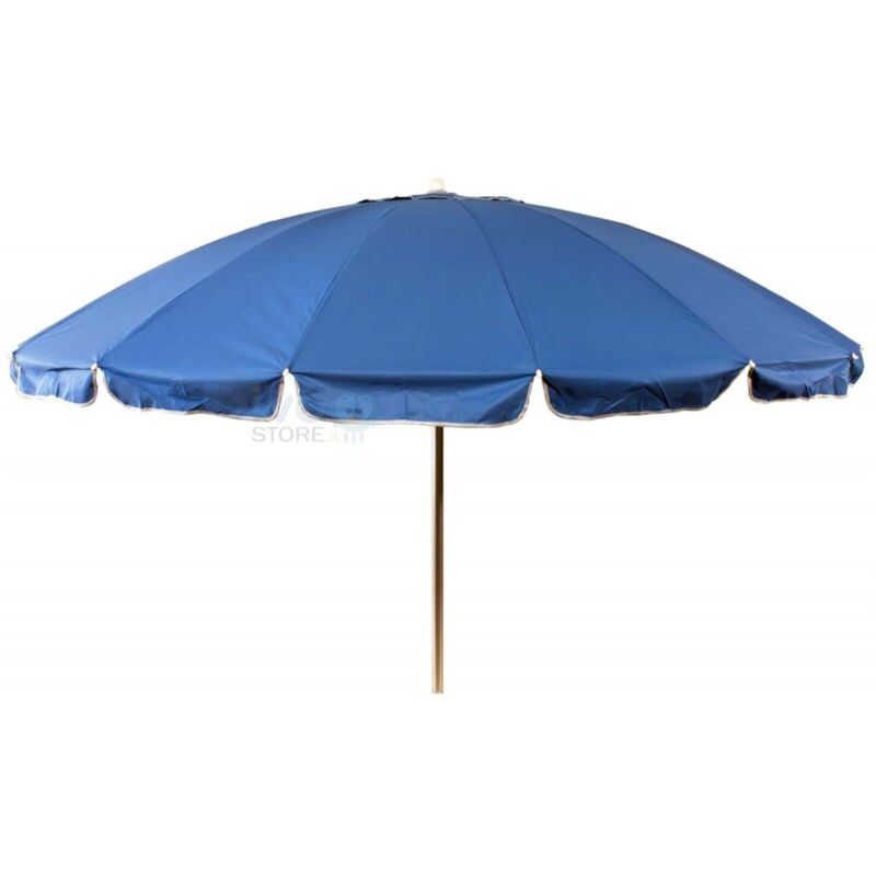 foto del prodotto ombrellone da mare con aste in fibra di vetro palo in alluminio orientabile 240 cm blu