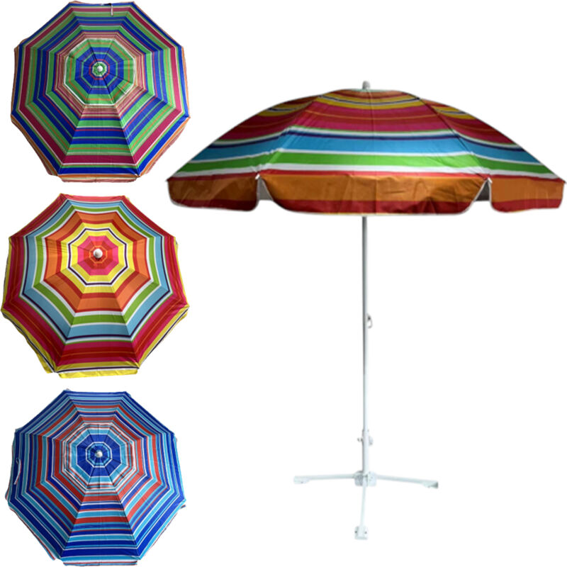 foto del prodotto ombrellone da spiaggia mare diametro 240 cm palo in alluminio colori assortiti