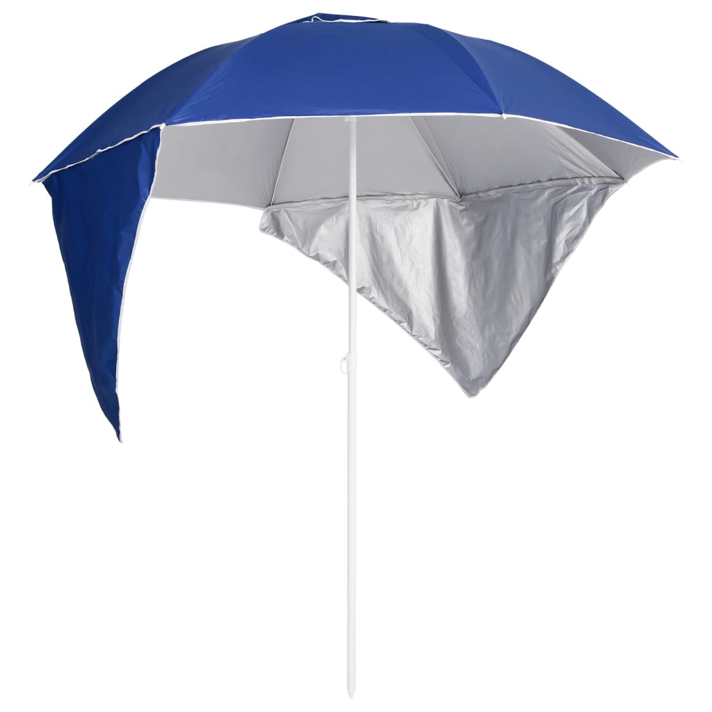 foto del prodotto ombrellone da spiaggia mobile da giardino con pareti laterali 215 cm blu 020008379