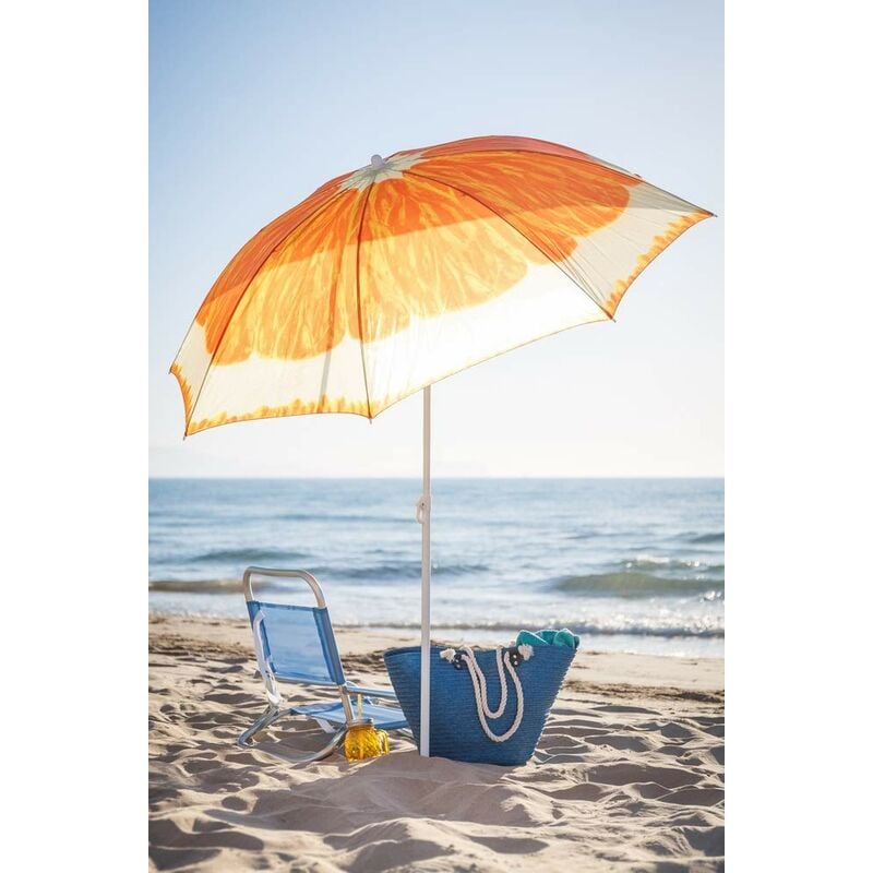 foto del prodotto ombrellone da spiaggia modello frutta arancia