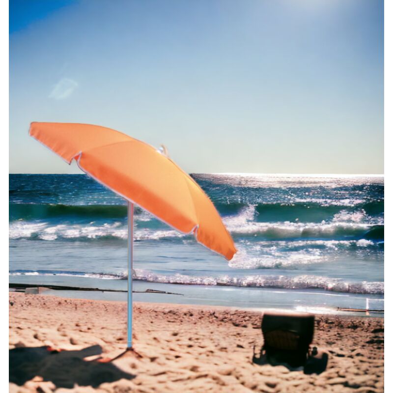 foto del prodotto ombrellone da spiaggia reclinabile con custodia tracolla solero arancione