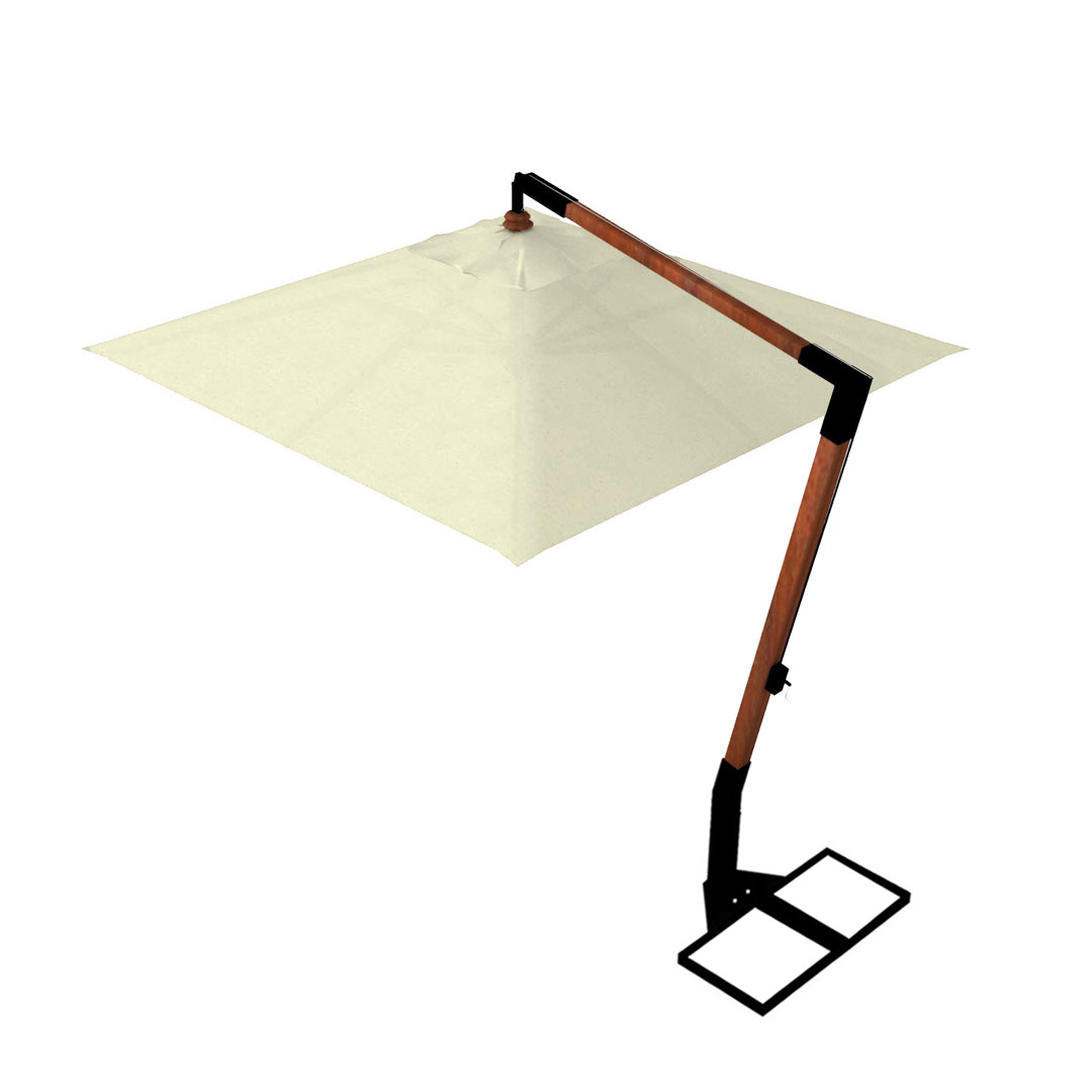 foto del prodotto ombrellone decentrato da giardino 2,2x2,2m braccio in legno ecrù