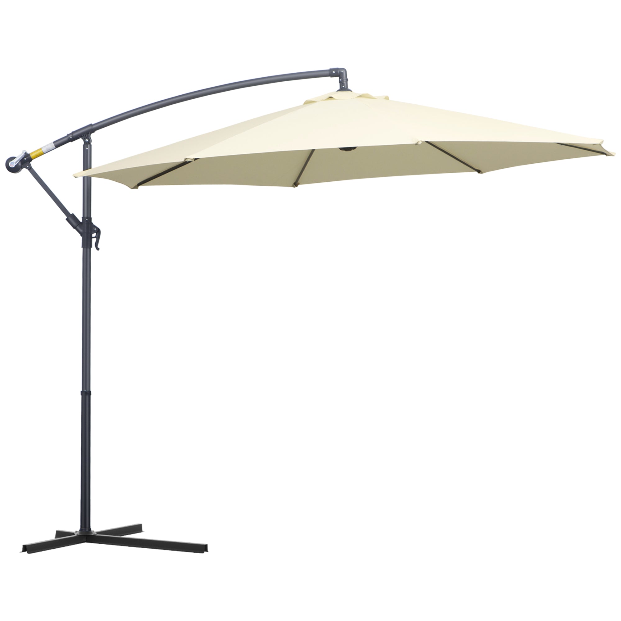 foto del prodotto ombrellone decentrato da giardino in alluminio 3m con protezione uv beige
