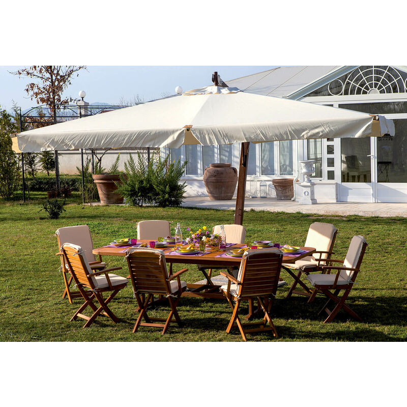 foto del prodotto ombrellone decentrato da giardino in legno 3x3m bauer aster ecr 