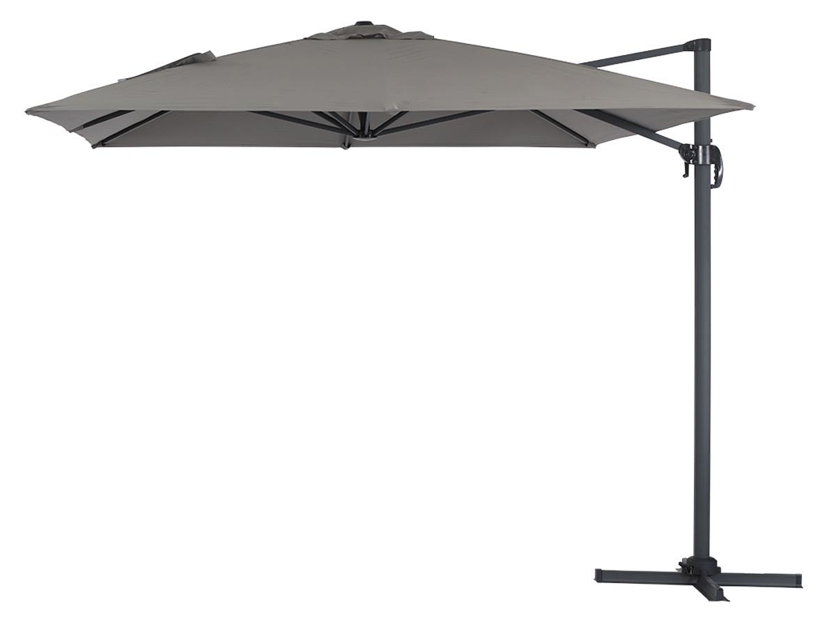 foto del prodotto ombrellone decentrato in alluminio sun 4 rettangolare 3 x 4 m grigio