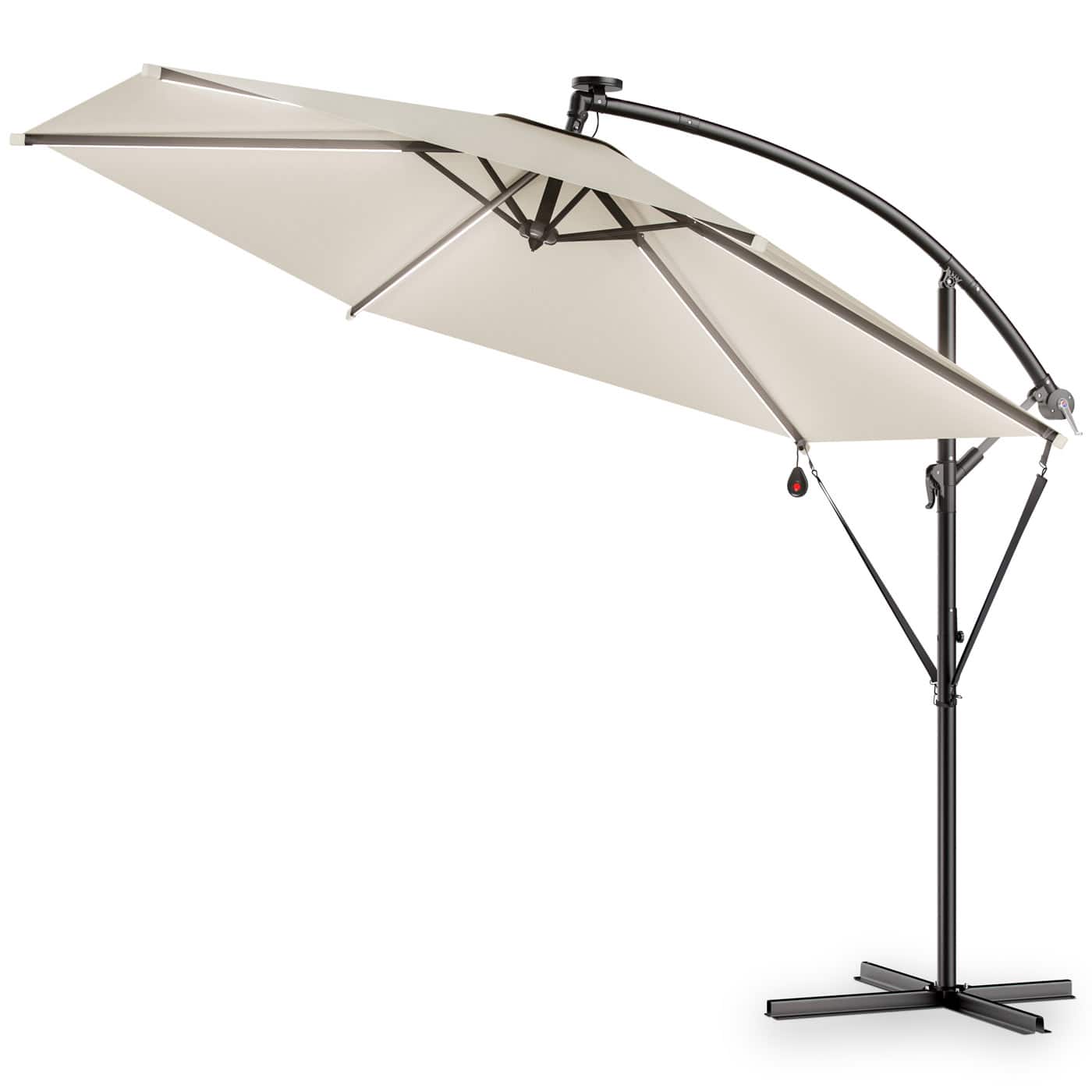 foto del prodotto ombrellone decentrato mali solare led crema 350cm uv80 