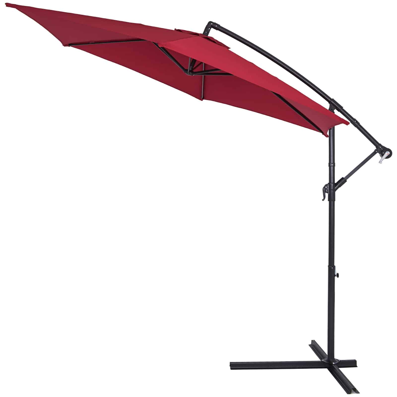 foto del prodotto ombrellone decentrato rosso alluminio 300cm uv50 
