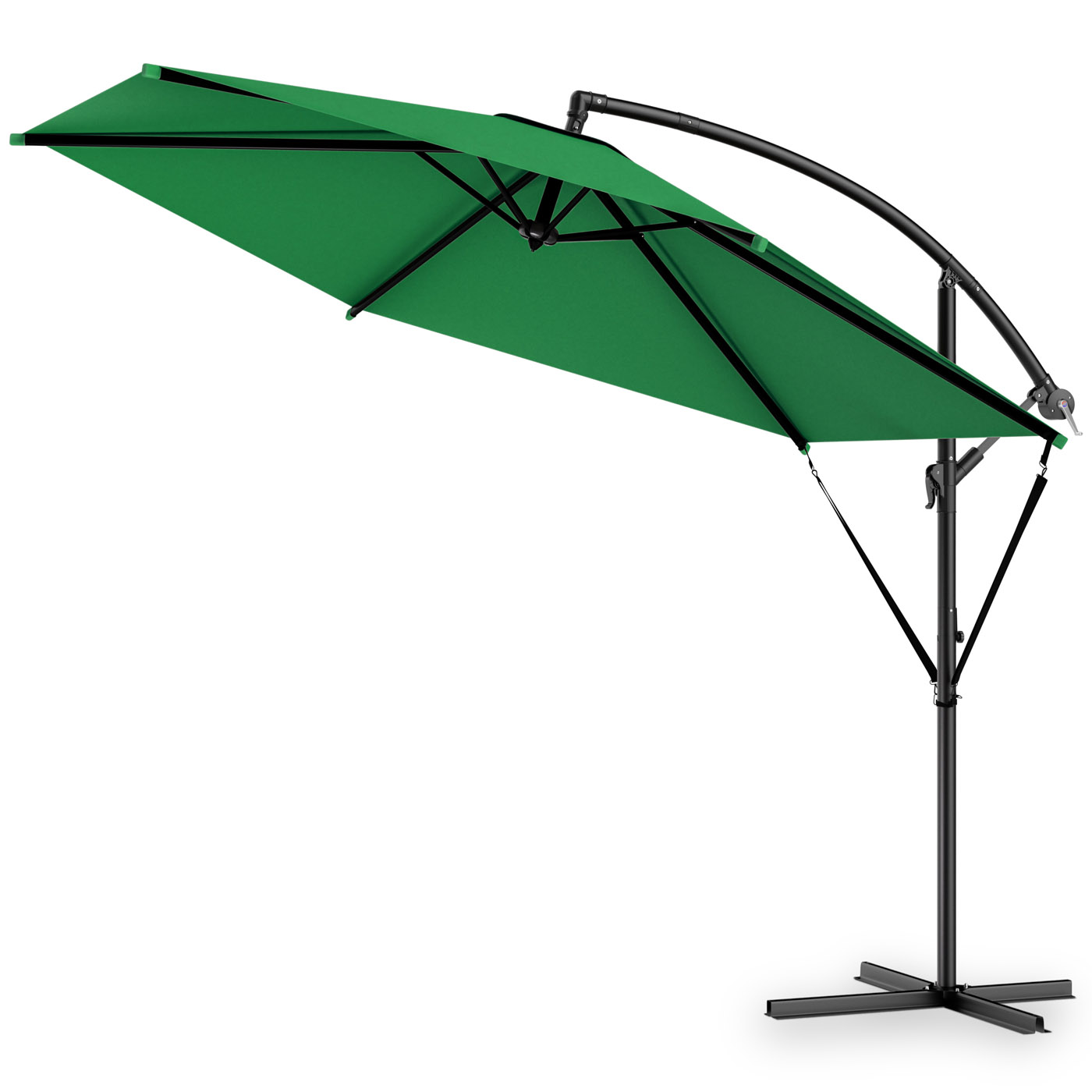 foto del prodotto ombrellone decentrato verde alluminio 330cm uv50 