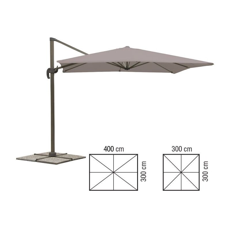 foto del prodotto ombrellone deluxe rett. tortora 3x4 mt biacchi ettore