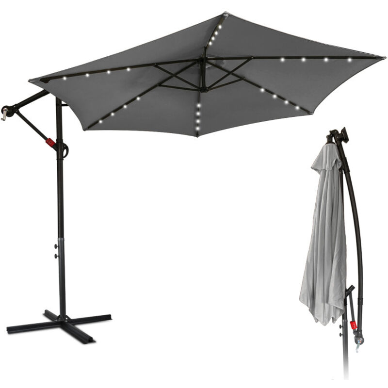 foto del prodotto ombrellone deport jardin pavillon de jardin avec clairage led 350 cm grigio swanew