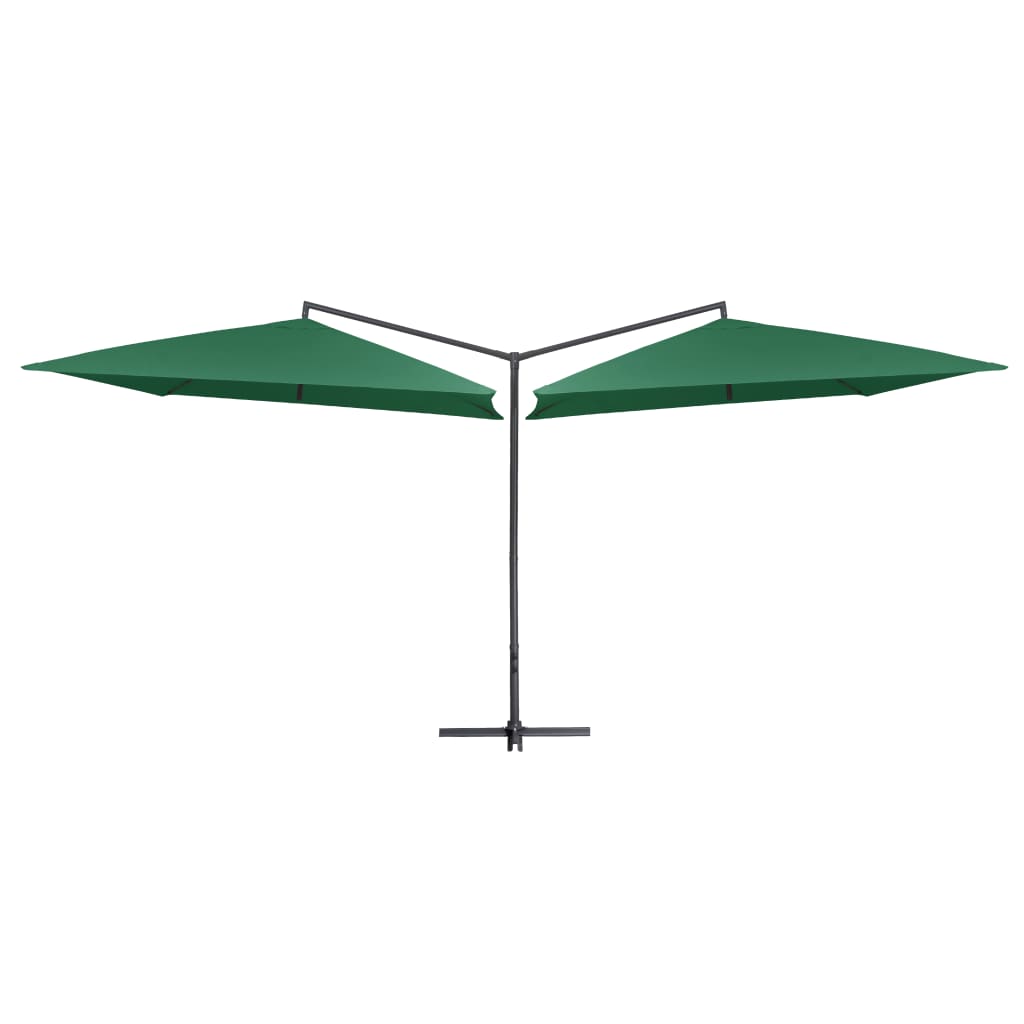 foto del prodotto ombrellone doppio con palo in acciaio 250x250 cm verde