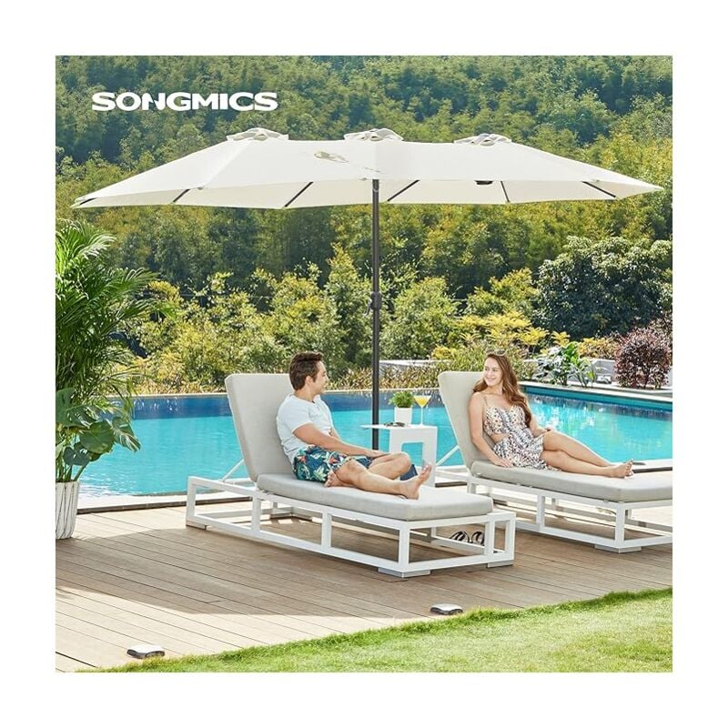 foto del prodotto ombrellone doppio da giardino, extra grande, upf50 , con manovella, per mercato esterno terrazzo, base non inclusa songmics