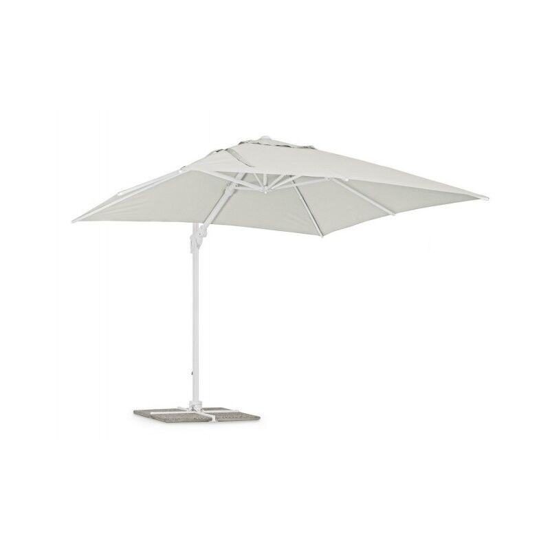 foto del prodotto ombrellone eden con braccio bianco legno naturale 3x3 m