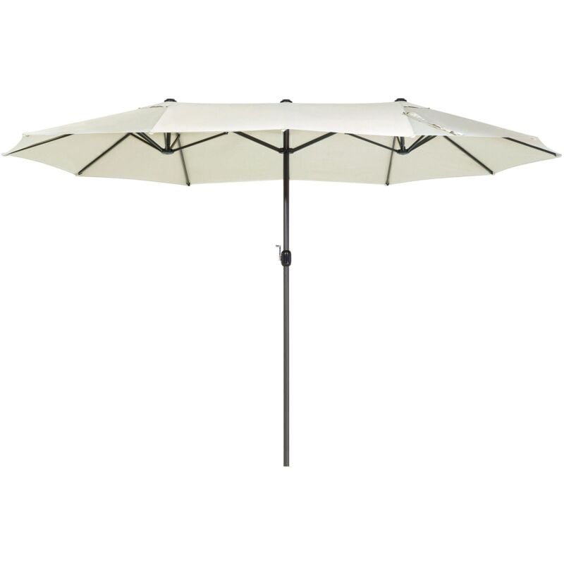 foto del prodotto ombrellone esterno tessuto beige struttura alluminio resistente 247 cm sibilla