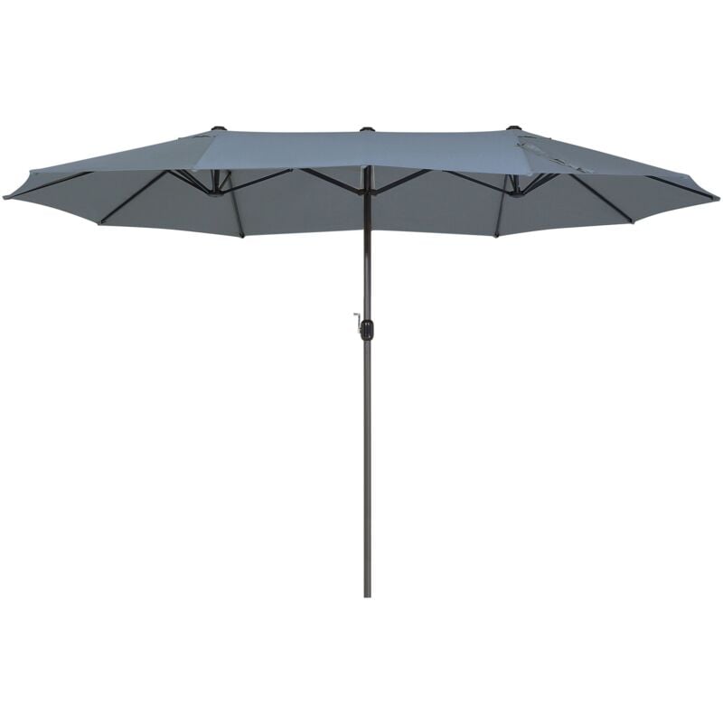 foto del prodotto ombrellone esterno tessuto grigio struttura alluminio resistente 247 cm sibilla