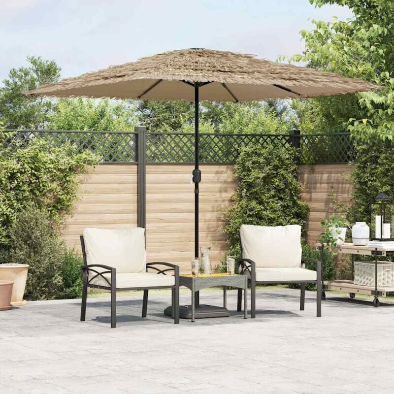 foto del prodotto ombrellone giardino con palo in acciaio marrone 248x248x248 cm vidaxl