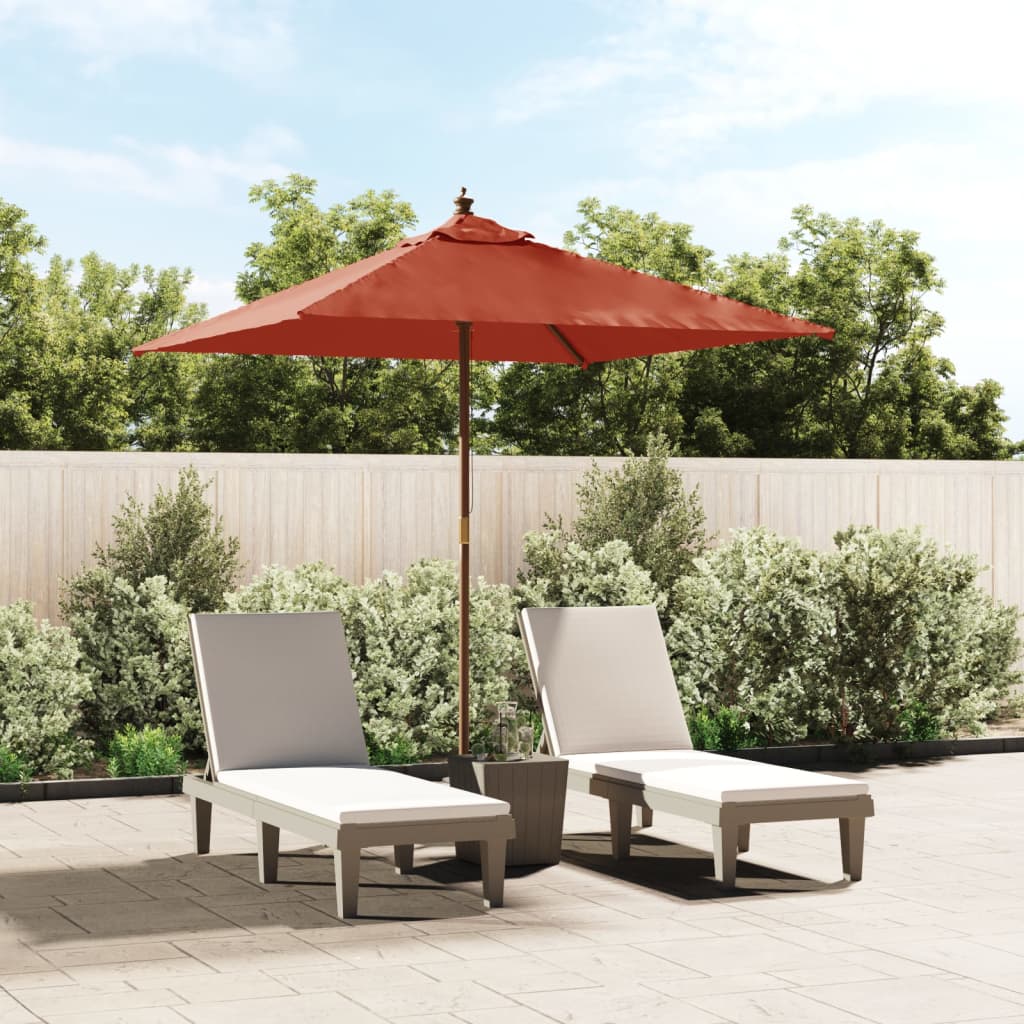 foto del prodotto ombrellone giardino con palo in legno terracotta 198x198x231 cm