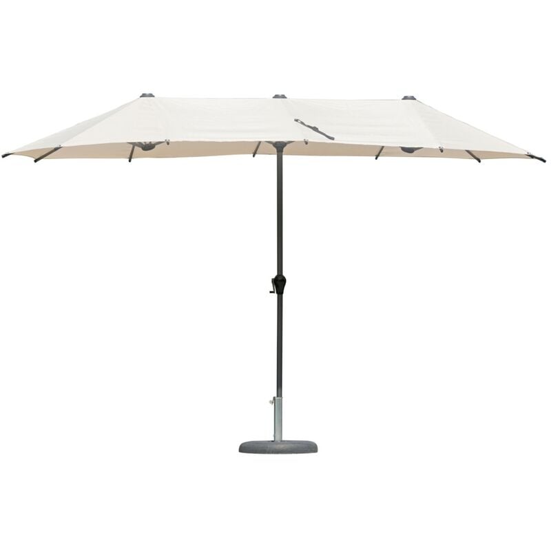 foto del prodotto ombrellone giardino doppio palo centrale alluminio 2 x 4 mt tetto idrorepellente