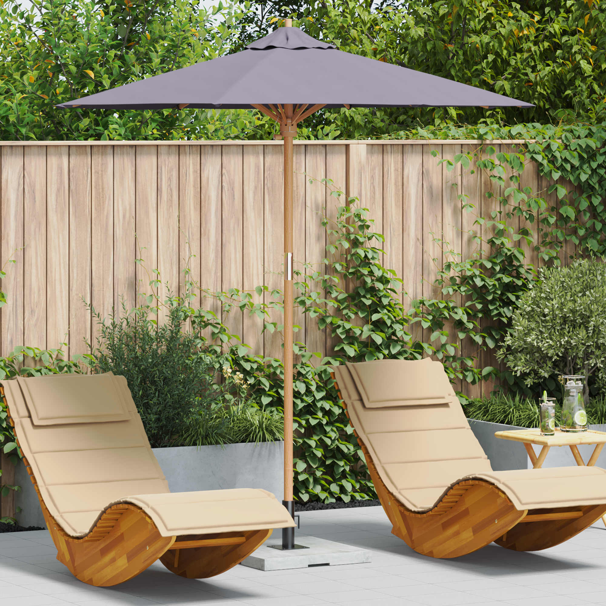 foto del prodotto ombrellone giardino grigio scuro 217x230 cm bamb 