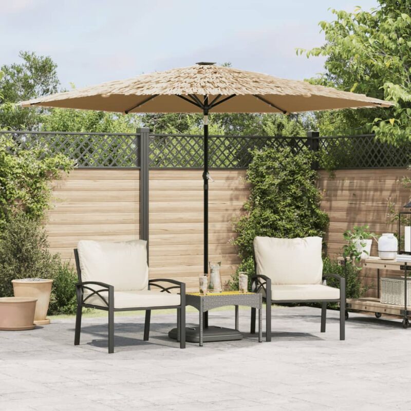foto del prodotto ombrellone giardino led e palo in acciaio marrone 288x288x225cm vidaxl