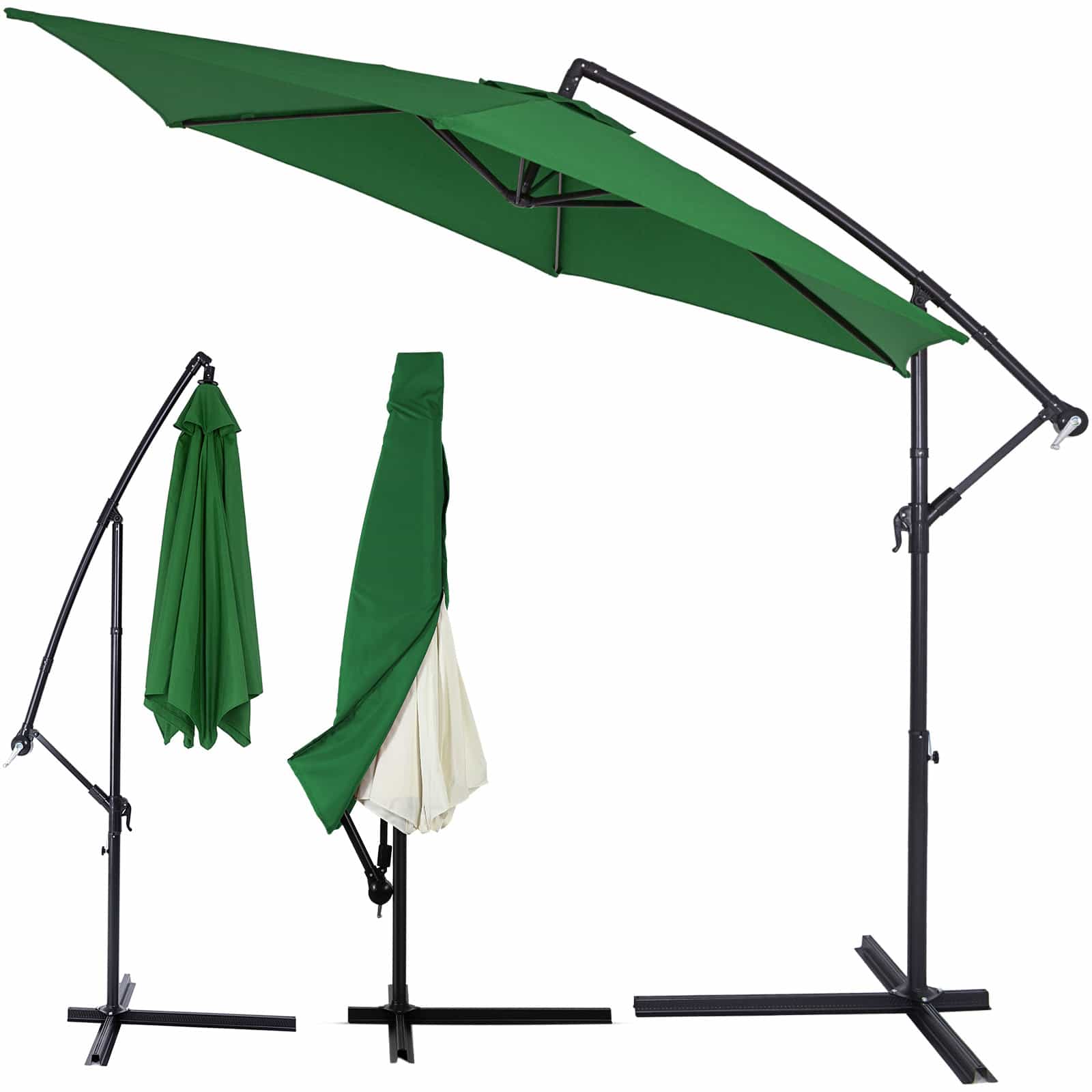 foto del prodotto ombrellone giardino verde 300cm base e manovella uv30 