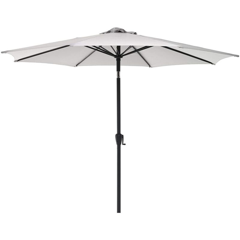 foto del prodotto ombrellone grigio 3 metri da giardino rotondo antivento palo centrale terrazzo