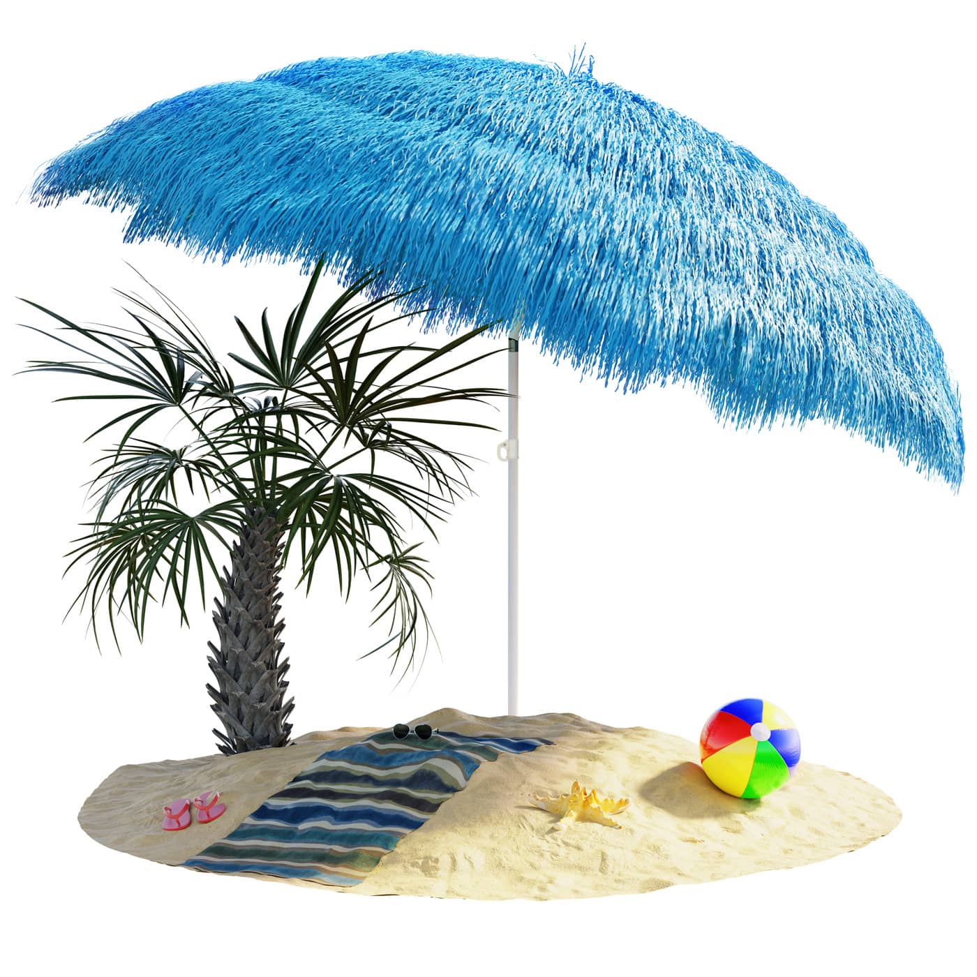 foto del prodotto ombrellone hawaii blu 160cm uv30 