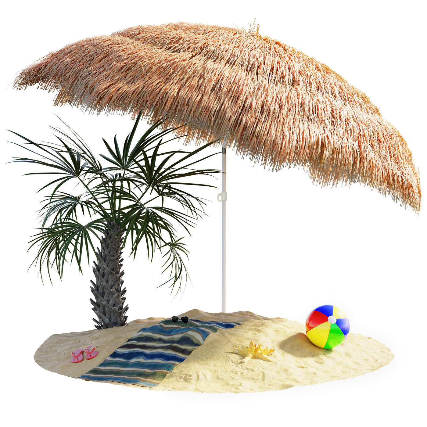 foto del prodotto ombrellone hawaii crema 160cm uv30 