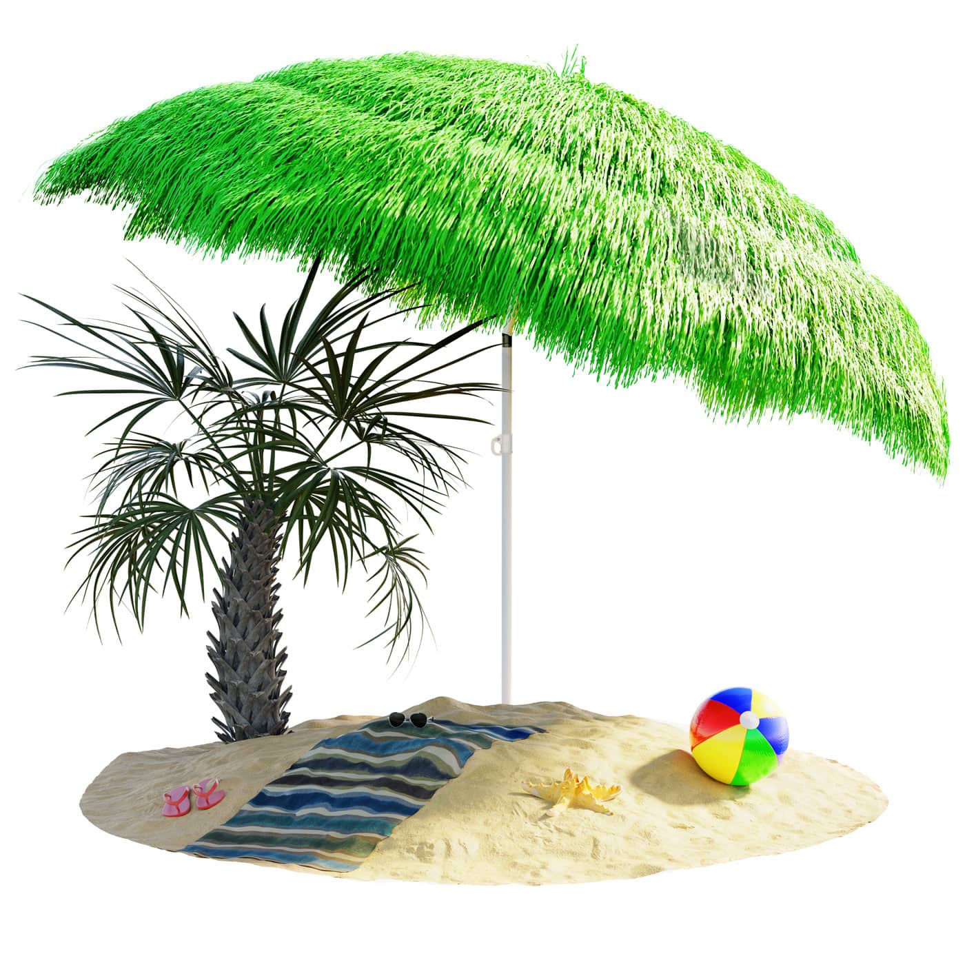 foto del prodotto ombrellone hawaii verde 160cm uv30 