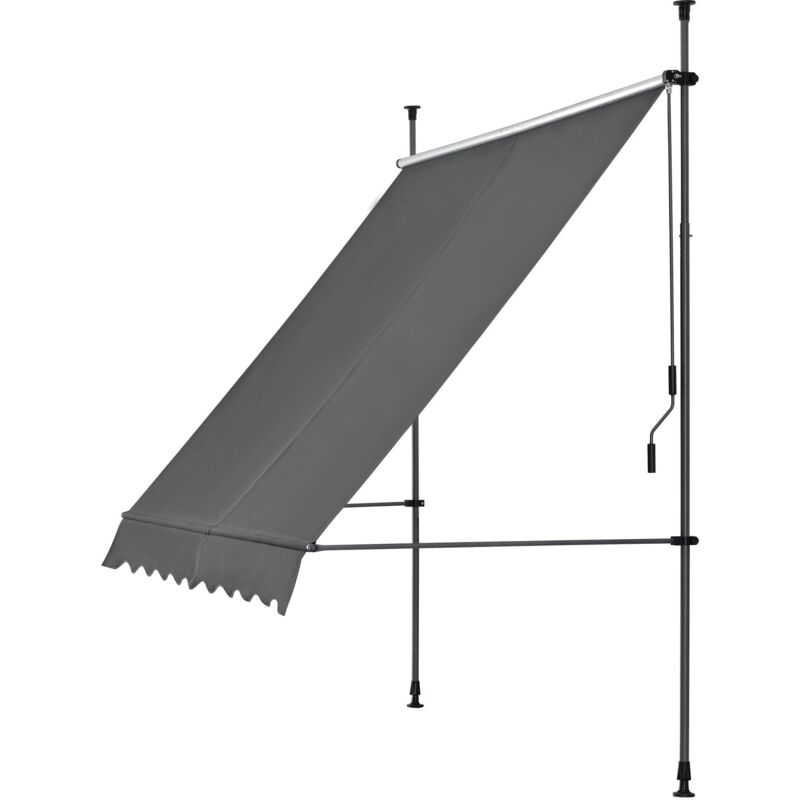 foto del prodotto ombrellone in acciaio e poliestere altezza variabile 298 cm grigio antracite