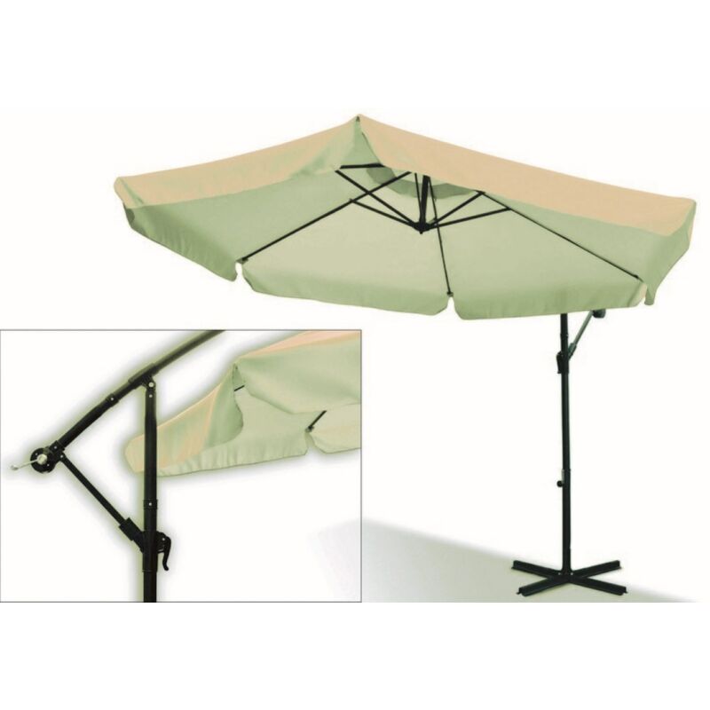 foto del prodotto ombrellone in legno con carrucola 3x3 mt ecru esterno giardino biacchi ettore