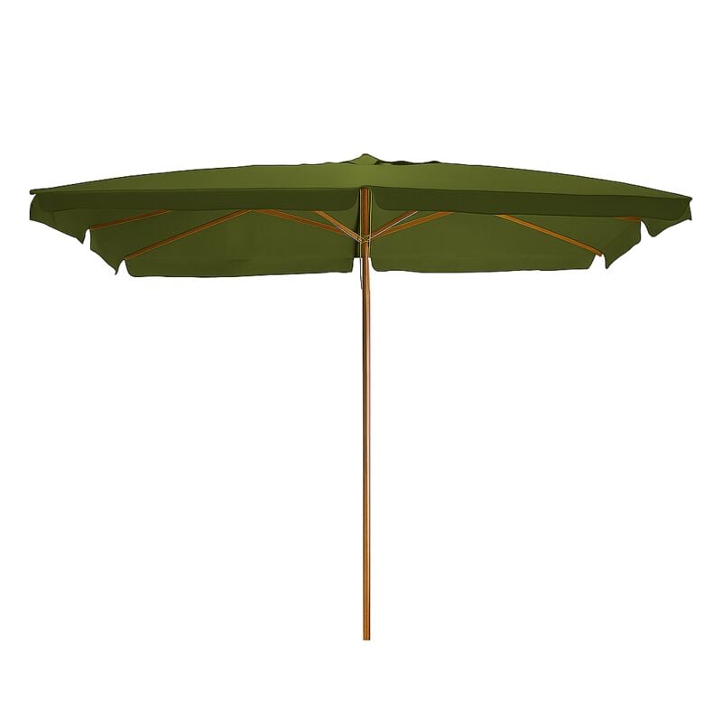 foto del prodotto ombrellone in legno mt.3x2 verde palo mm 48 arredo giardino piscina gdr