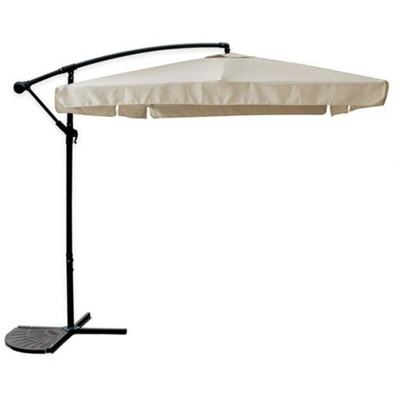 foto del prodotto ombrellone laterale da giardino protezione sole 2x3mt impermeabile beige con base 223211 trade shop traesio