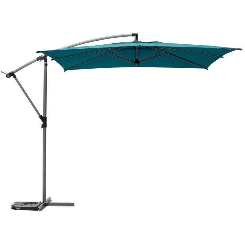 foto del prodotto ombrellone manoa quadrato offset blu anatra d2,5x2,5m in acciaio hesp ride