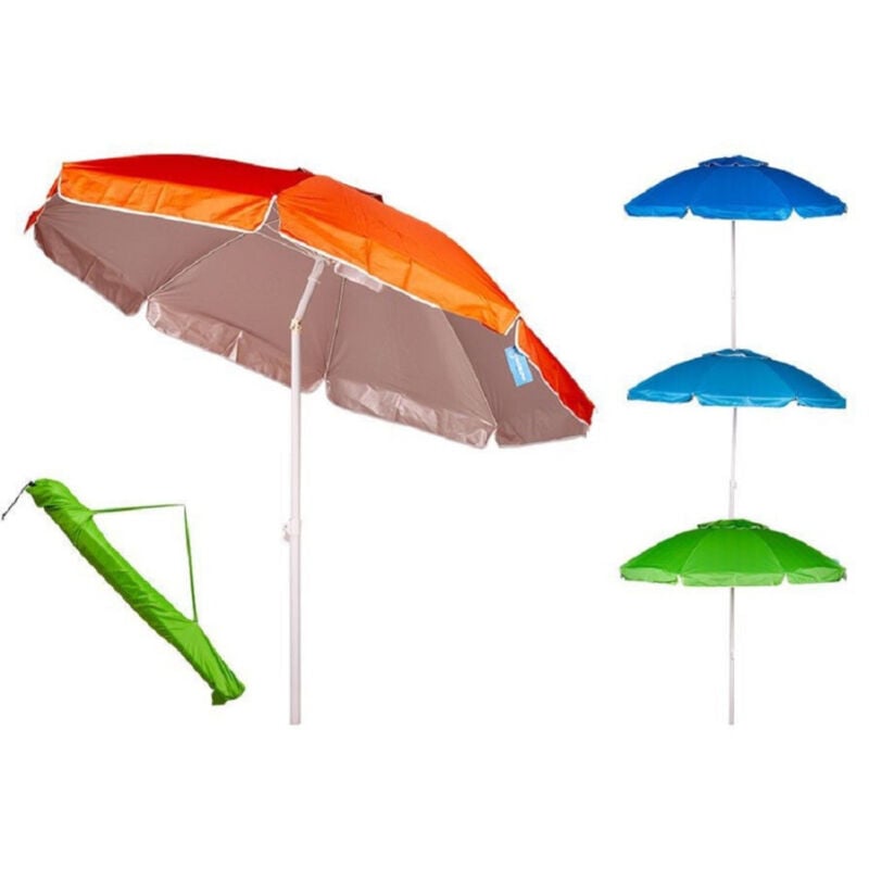foto del prodotto ombrellone mare 180 cm con snodo palo acciaio con sacca colori assortiti 4096258 trade shop traesio