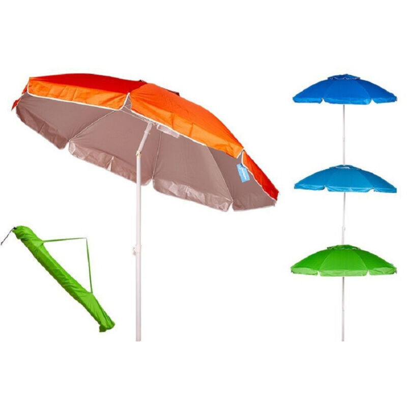 foto del prodotto ombrellone mare 200cm con snodo palo acciaio con sacca colori assortiti 4096259 trade shop traesio