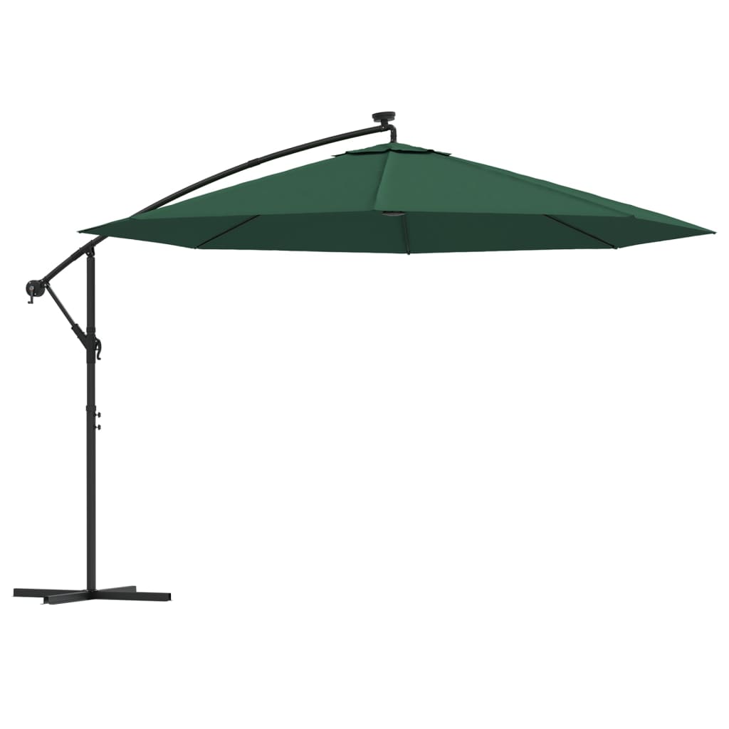 foto del prodotto ombrellone mobile da giardino con portafuoco e palo in metallo 350 cm verde