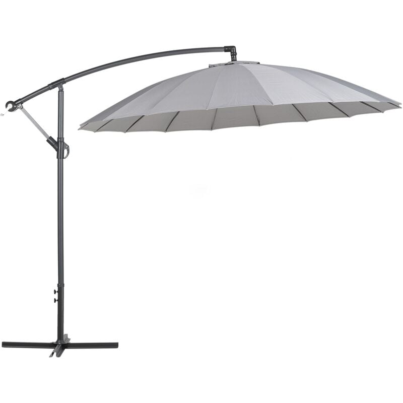 foto del prodotto ombrellone moderno da giardino cantilever 268 cm grigio scuro calabria ii