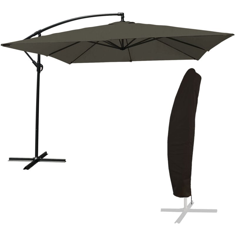 foto del prodotto ombrellone offset molokai quadrato 2,7x2,7m grigio copertura