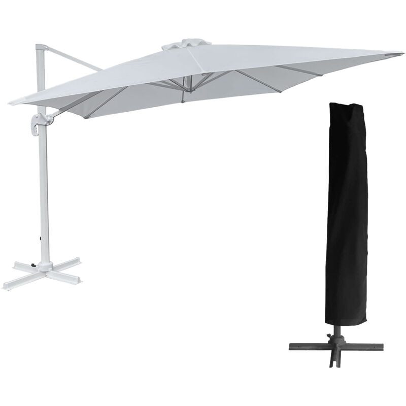 foto del prodotto ombrellone offset molokai rettangolare 3x4m bianco copertura