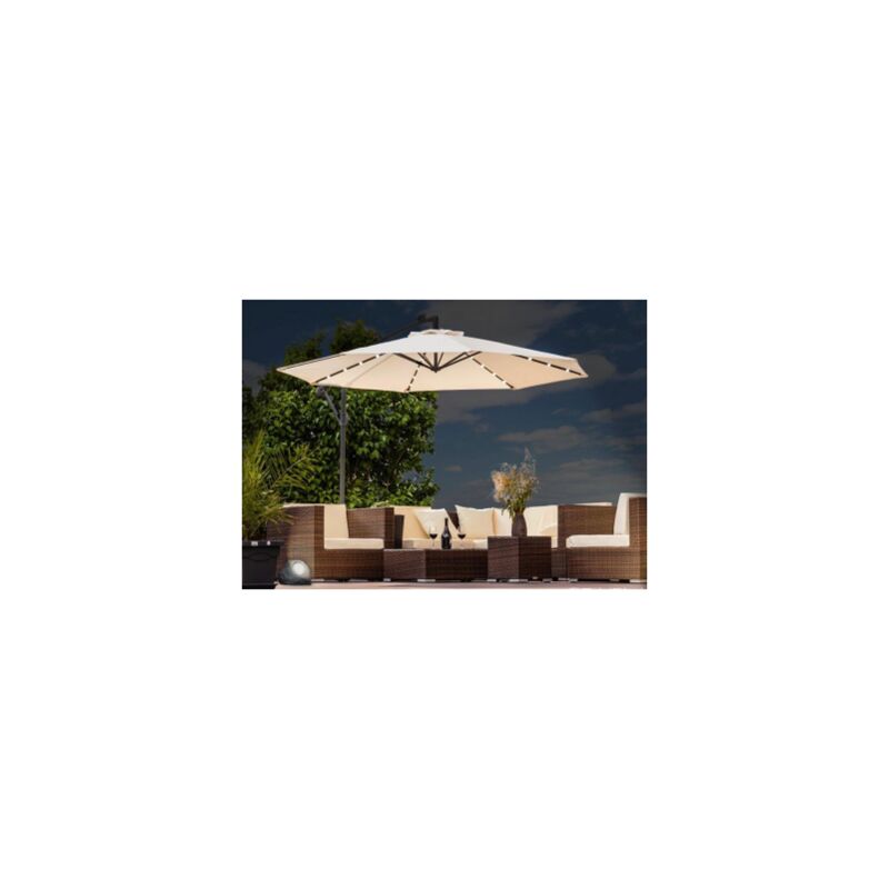 immagine 0 del prodotto ombrellone ottagonale ecr 3 mt con palo laterale e illuminazione led pannello solare sicorage ludex