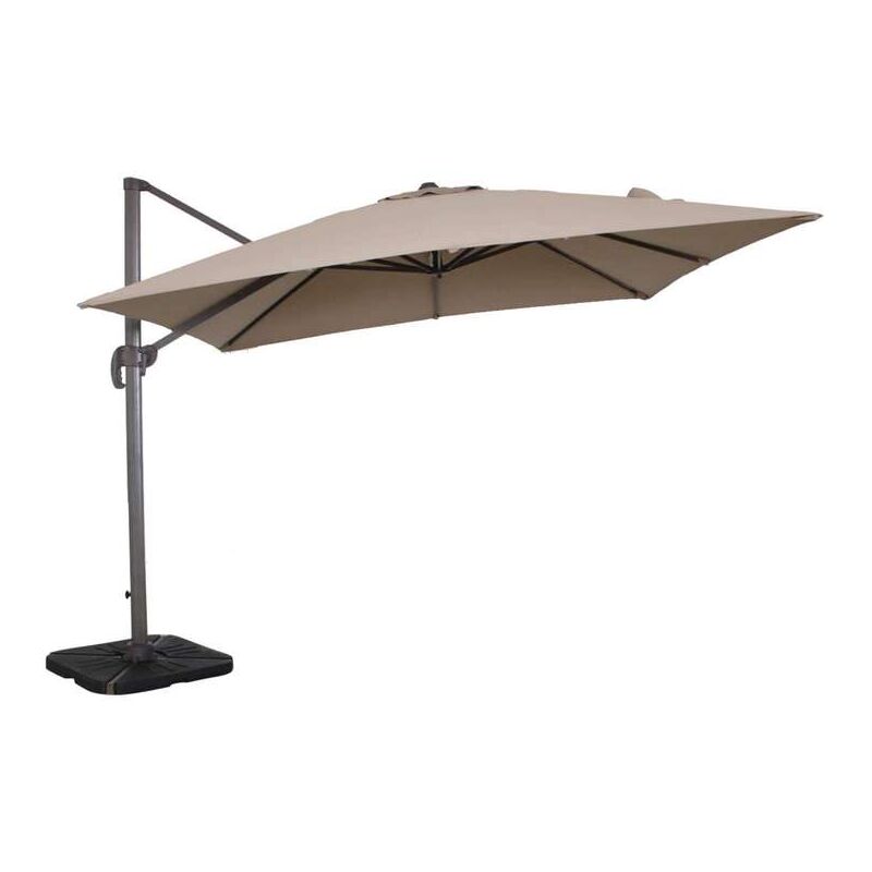 foto del prodotto ombrellone palo laterale sunny bay in alluminio verniciato da giardino e balcone 3 x 4 mt moka