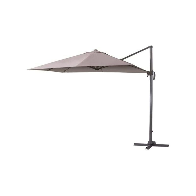 foto del prodotto ombrellone parasole a braccio deluxe 3x3 m colore tortora con struttura in alluminio