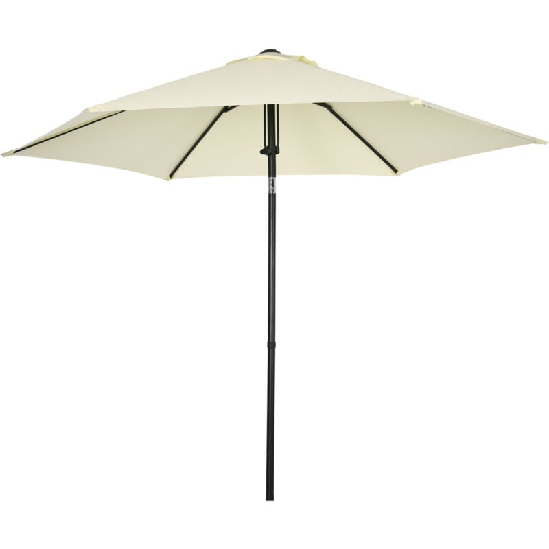 foto del prodotto ombrellone per esterno in poliestere e metallo a 6 stecche beige e nero outsunny
