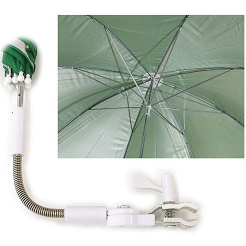 foto del prodotto ombrellone per sdraio sedia da mare spiaggia giardino piscina pieghevole 120 cm parasole con pinza inclinazione regolabile colorigenerali verde