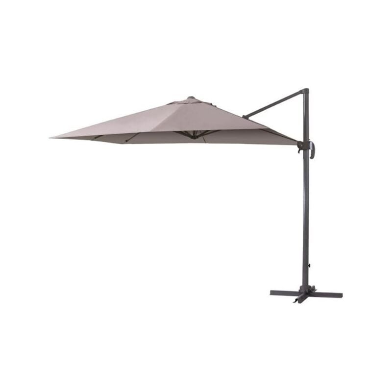 foto del prodotto ombrellone premium reclinabile a braccio, quadrato 3 metri,tortora, struttura in alluminio,copertura da 280 gr m . gloupie