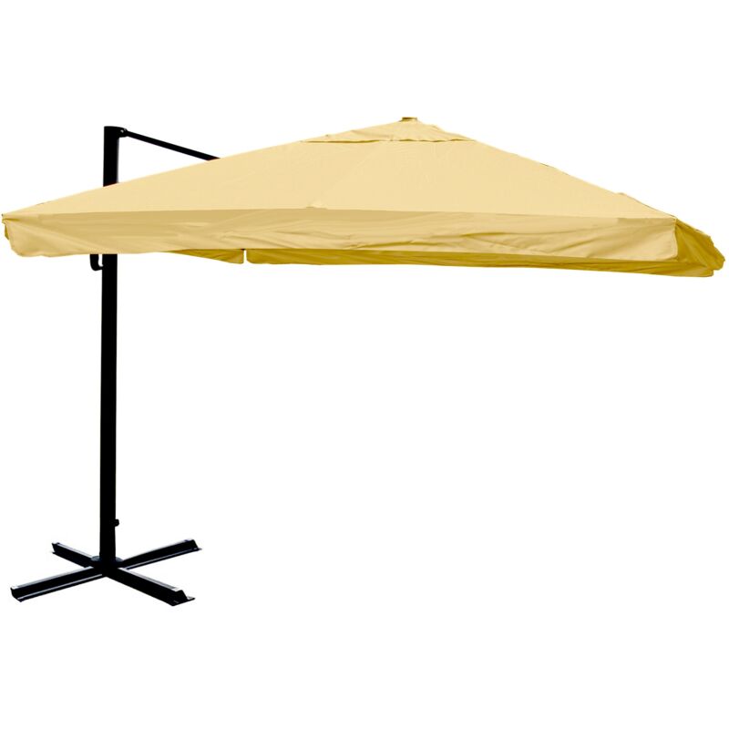 foto del prodotto ombrellone professionale da ristorante per terrazzo giardino 3x3m 4,24m poliestere alluminio acciaio 23kg crema senza piede 040003966