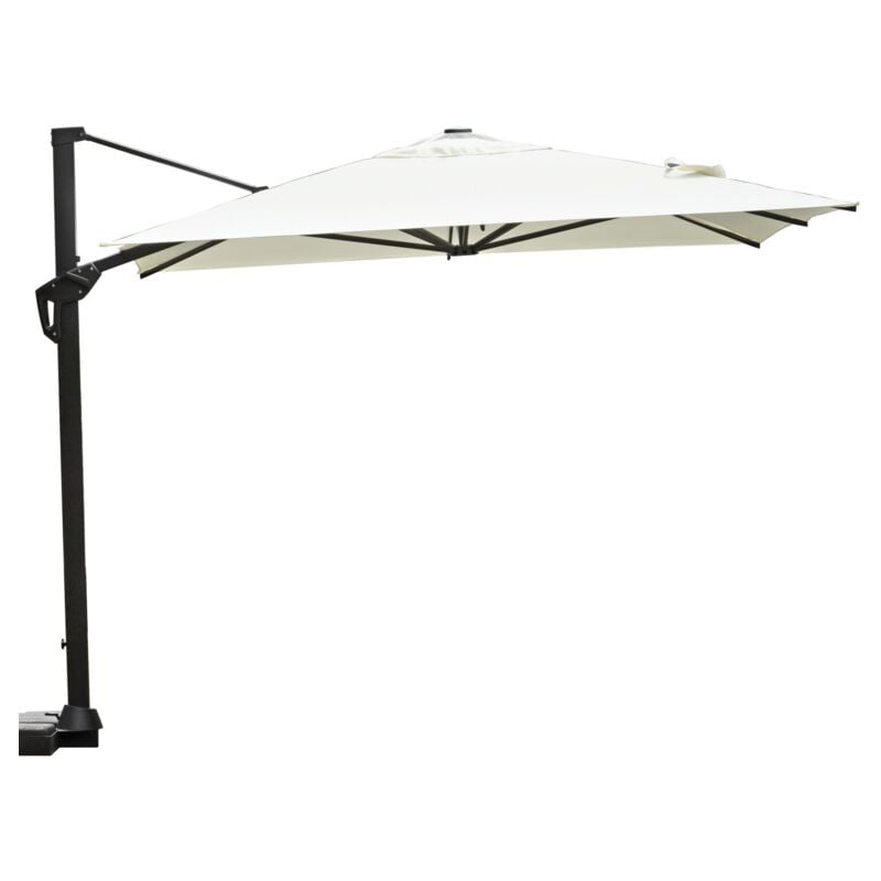 foto del prodotto ombrellone quadrato 3x4 metri professionale palo laterale antracite tetto ecr per giardino, bar, ristoranti
